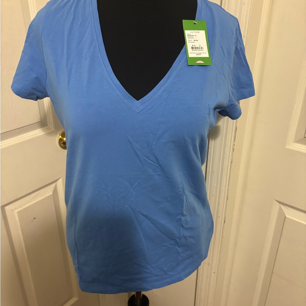 Lilly Pulitzer Sky Blue V-Neck Tee